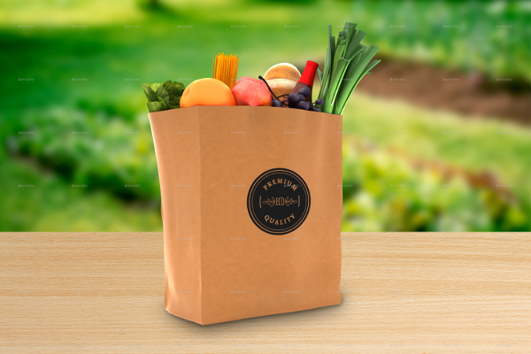 Grocery Paper Bag Logo Mockups