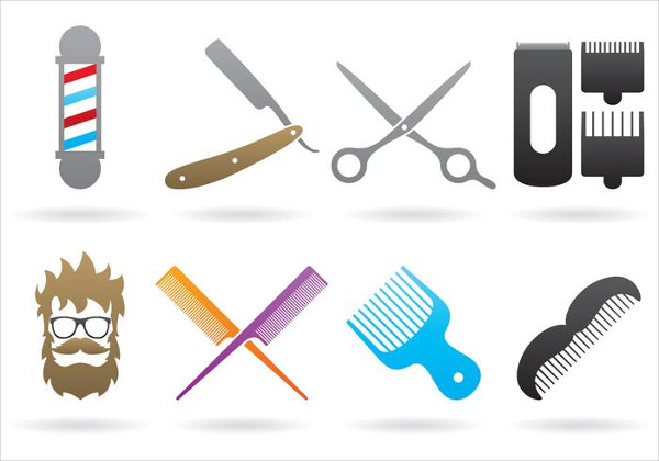 Set Of Barber logos