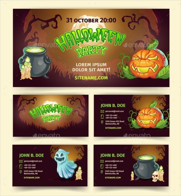 Halloween Party Vector Cartoon Banners