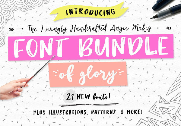 Handmade Angie Makes Fonts Bundle