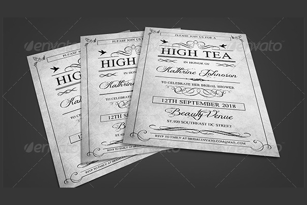 High Tea Bridal Shower Party Invitation Template