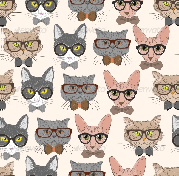 Hipster Cat Pattern