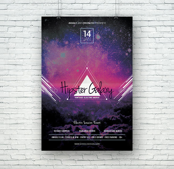 Hipster Party Poster Bundle Template