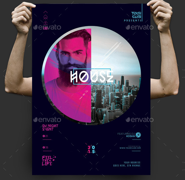 Hipster Poster Template PSD Template