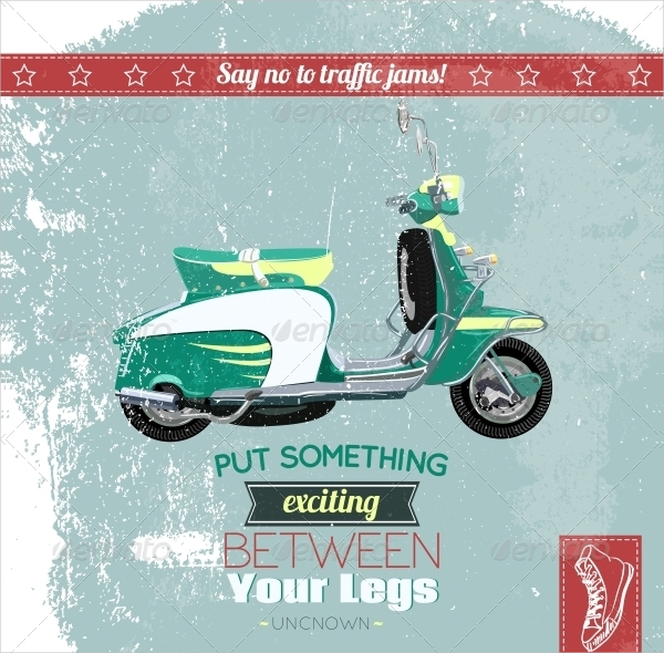 Hipster Scooter Poster Template