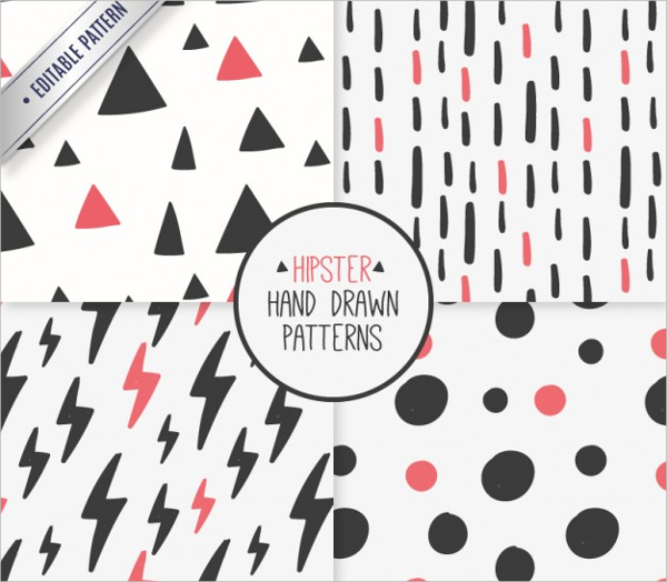 Hipster Hand Drawn Patterns Free Vector