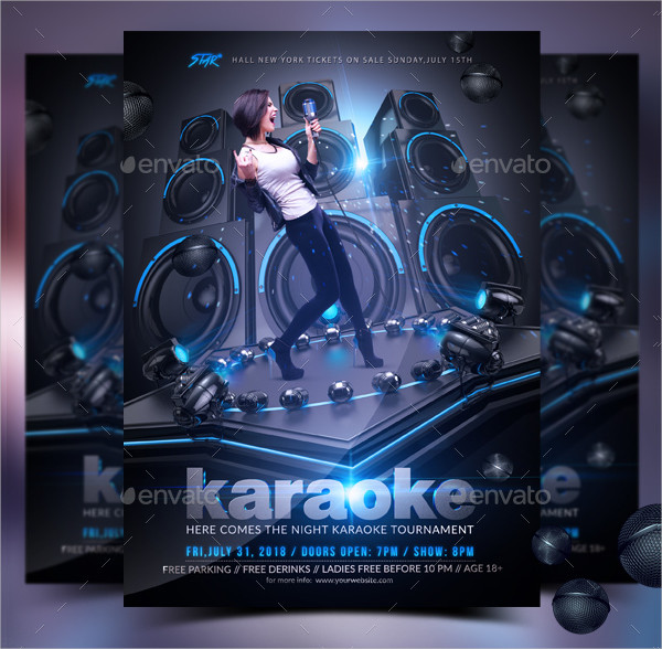 Designed Karaoke Party Flyer Template