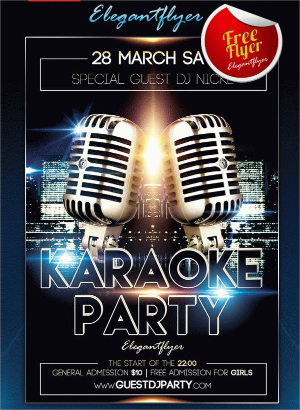 Free PSD Karaoke Party Flyer Template