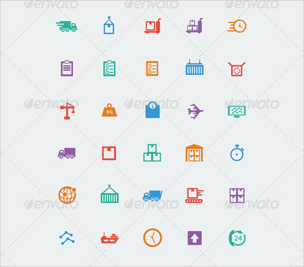 Logistic Icons For Transport