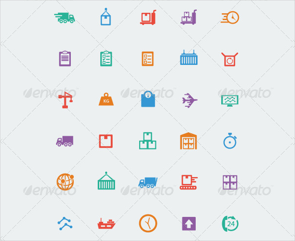 Logistics Transport Design Icons