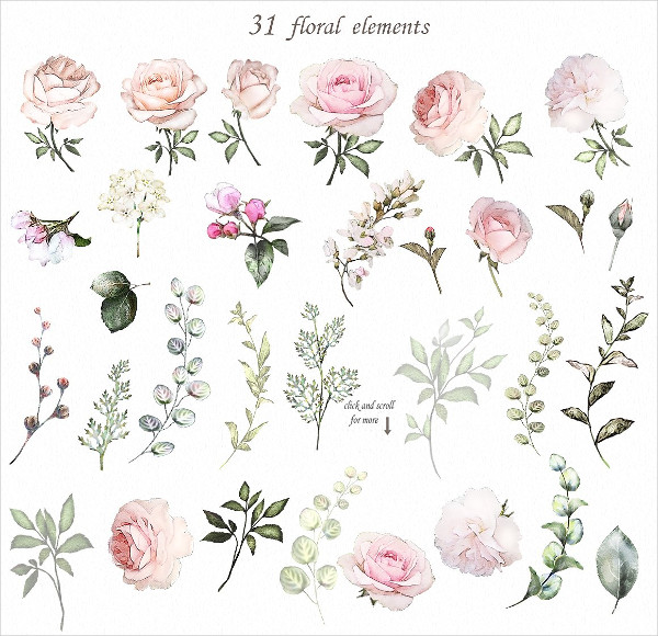 Love & Roses Floral Design Elements