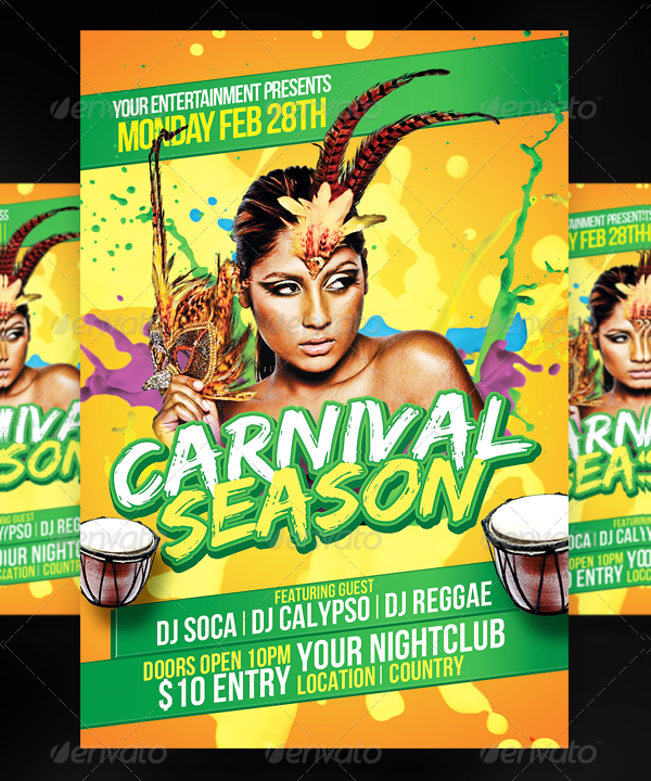 Mardi Gras And Carnival Flyer Template