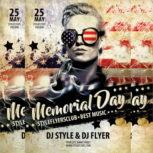 Memorial Day Party Free Flyer Template