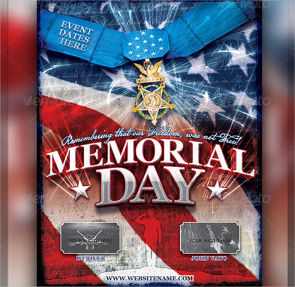 Memorial Day Patriotic Flyer Template