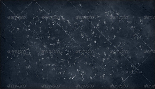 Music Notes Chalkboard Background Set