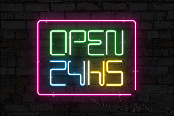 Neon Sign Mockup