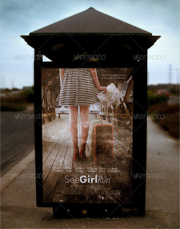 Old Bus Stop Sign Mockup