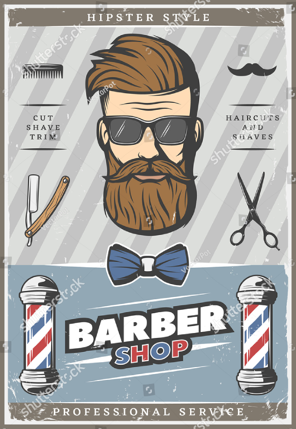 Old Style Poster With Male Hipster