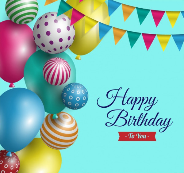 Birthday Background With Realistic Balloons Free Vector