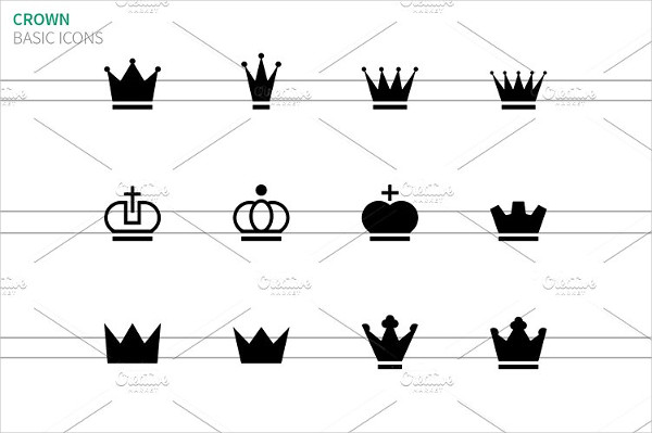 Perfect Pictogram Collection Of Crown Icons