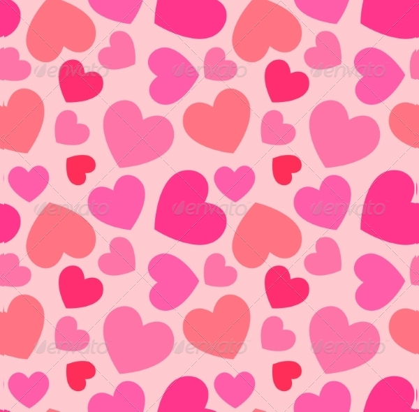 Pink Heart Seamless Pattern