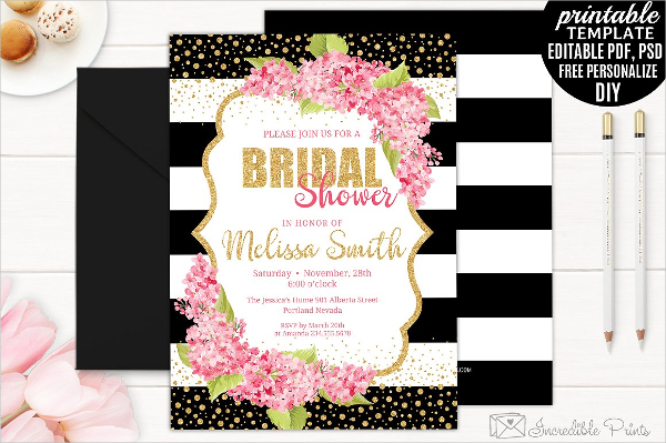 Pink and Gold Bridal Shower Invite