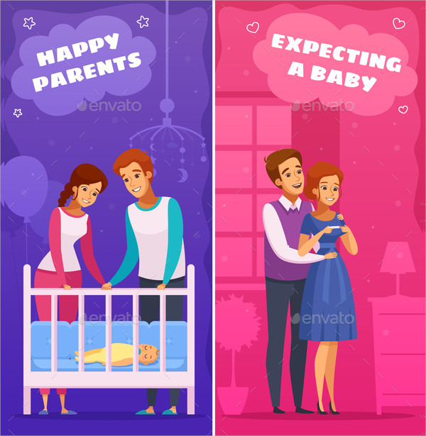 Pregnancy Newborn Cartoon Baby Banners