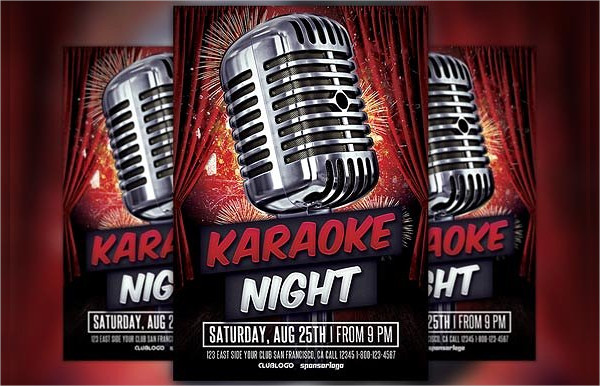 Abstract Karaoke Night Party Flyer Template