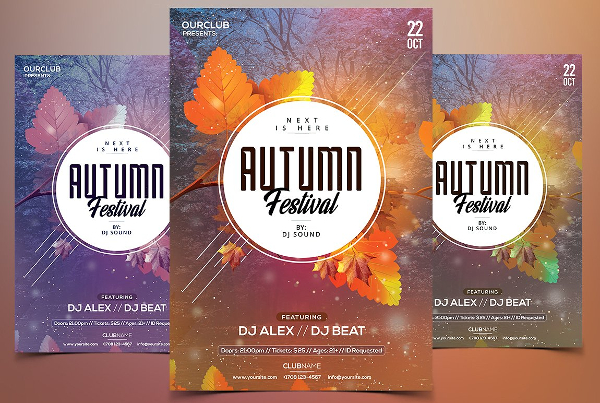 Rainbow Autumn Festival PSD Flyer