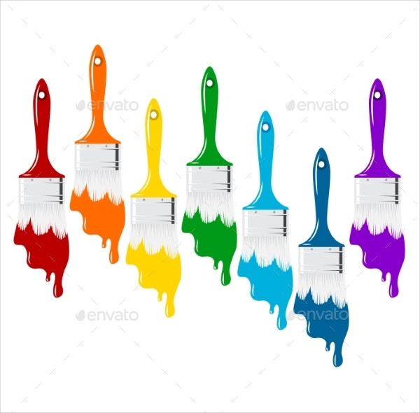 Rainbow Color Paint Brush