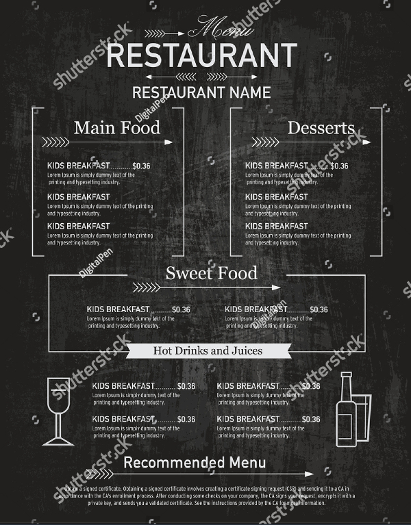 Restaurant Hipster Menu Template