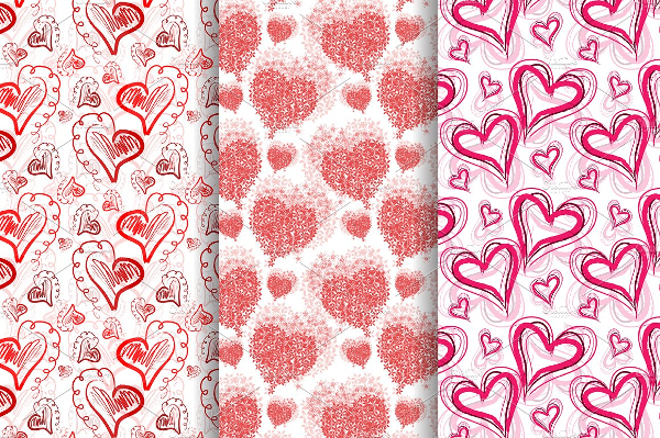 Romantic Patterns With Hearts