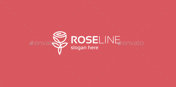 Rose Line Logo Template