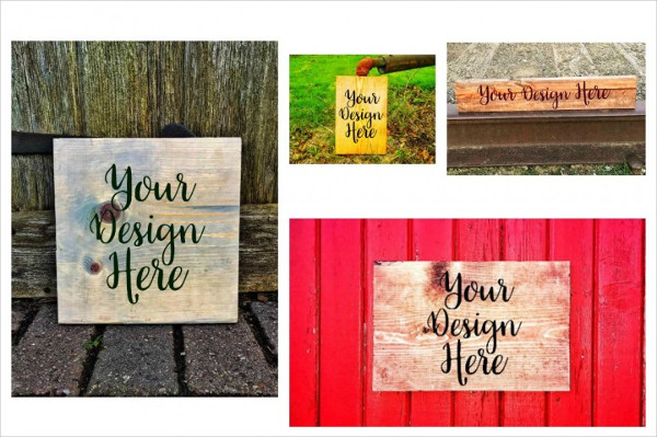 Rustic Wood Sign Mockups Bundle