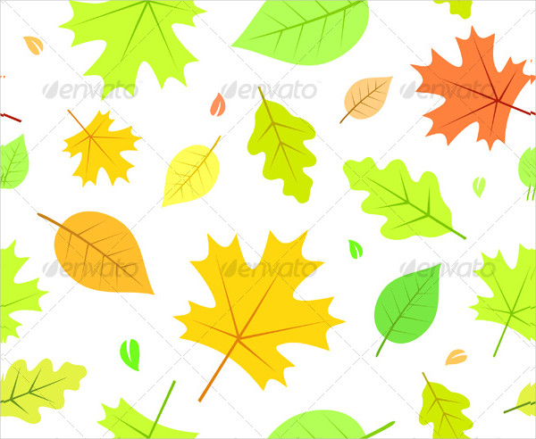 Seamless Autumn Pattern with Leaves