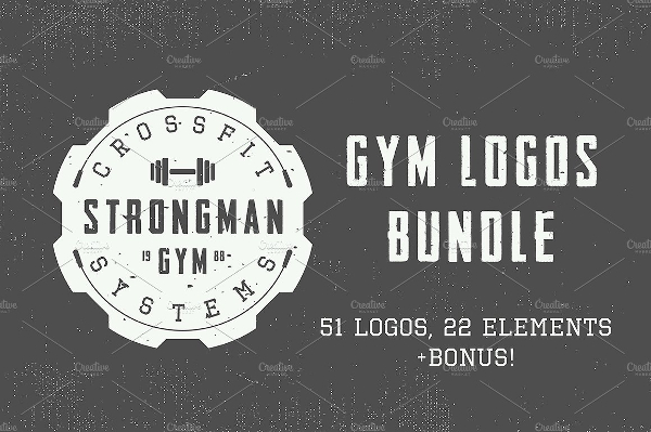 Set Of Vintage Gym Logos