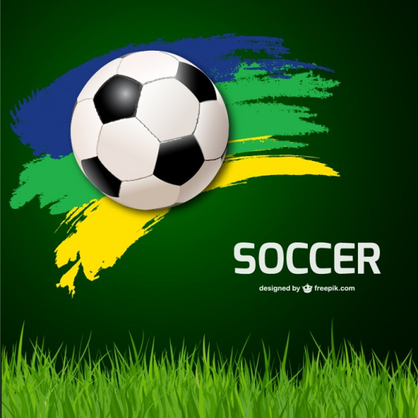 Soccer Ball Background And Grass Free Vector