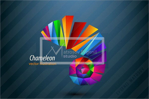 Chameleon From Triangles Logo