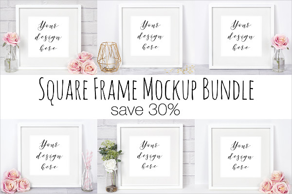 Square Frame Mockup Photography Bundle