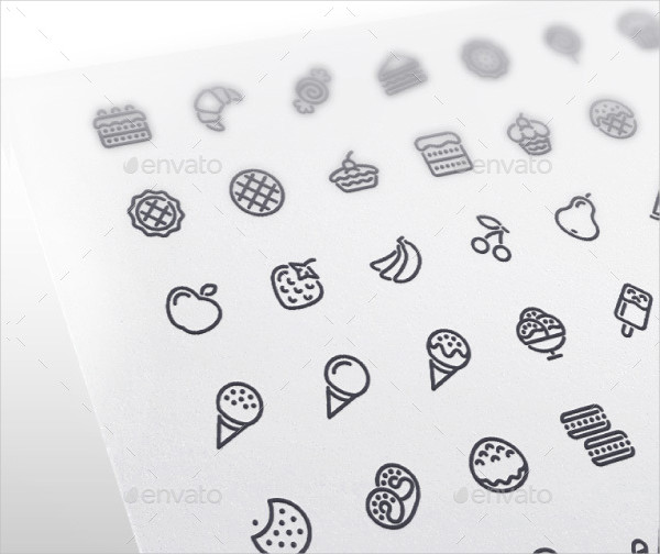 Sweet Pastry Line Icons