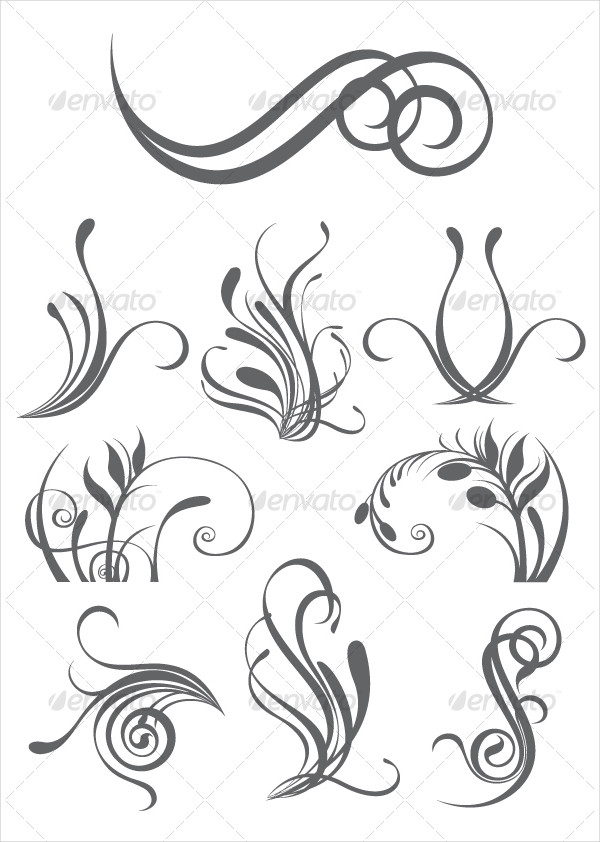 Tattoo Floral Design Elements