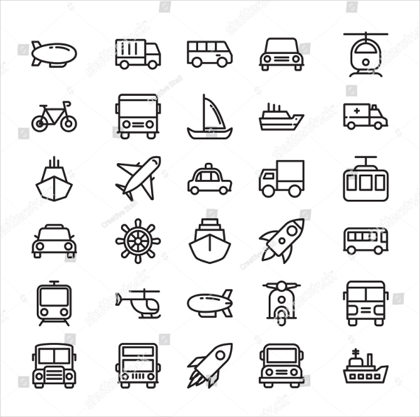 Transport Colored Vector Icons