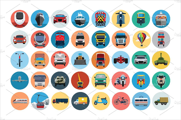 Transport Flat Icons Design