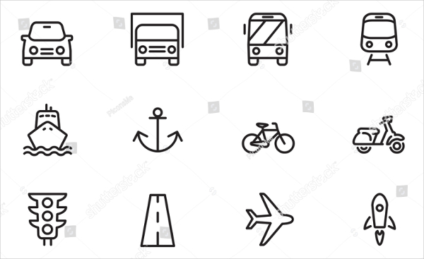 Transport vector icons set