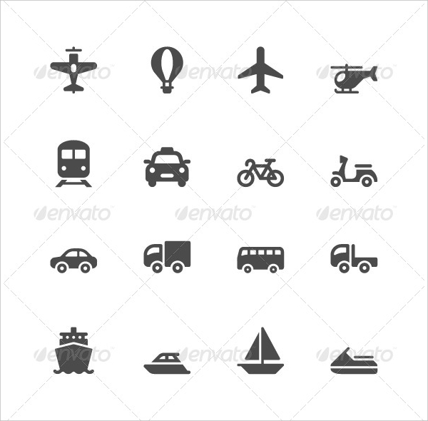 Transport Design Icons Template