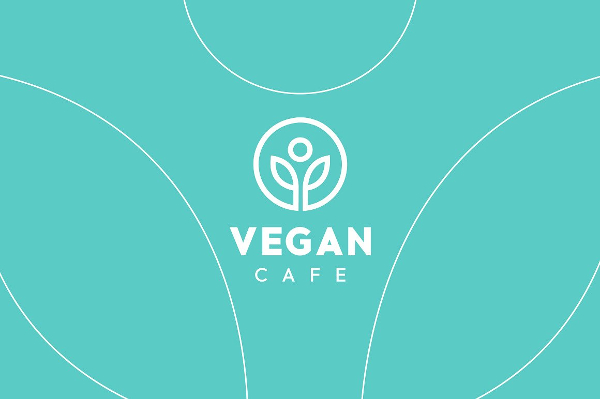 Vegan Cafe Healthy Logo Template