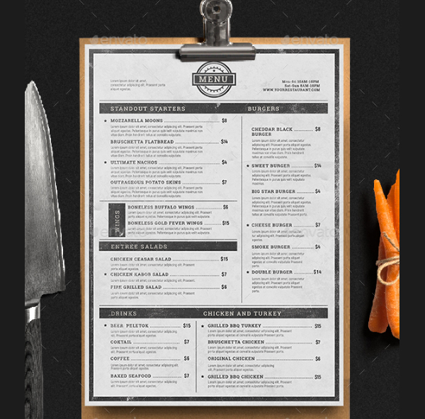 Delicious Vintage Menu Templates