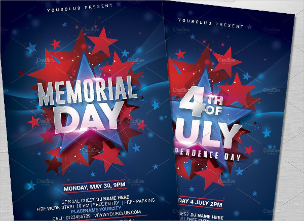 Vintage Memorial Day Party Flyer Template