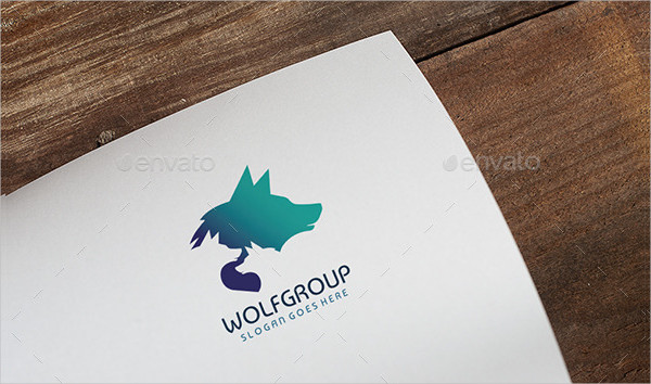 Clean Wolf Group Logo Template