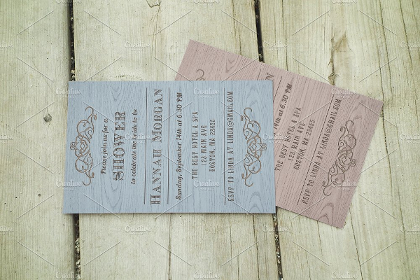 Wooden Bridal Shower Invitations In Versions